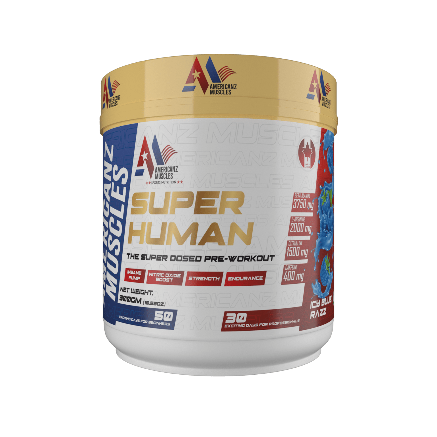 Super Human Pre-Workout – Ice Blue Razz